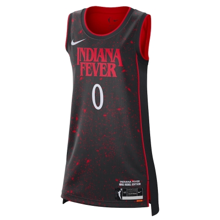 Nike Indiana Fever Kelsey Mitchell Black Stranger Things Victory Jersey - Rebel Edition