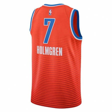 Jordan Brand Oklahoma City Thunder Chet Holmgren Orange Jersey - Statement Edition