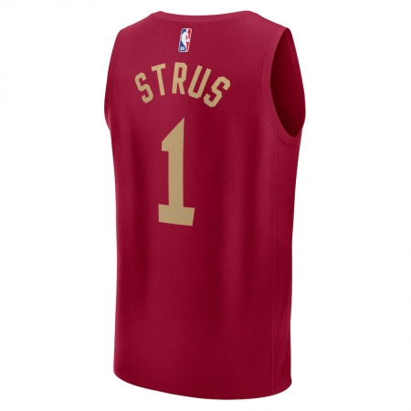 Fanatics Cleveland Cavaliers Max Strus Wine Fast Break Jersey - Icon Edition