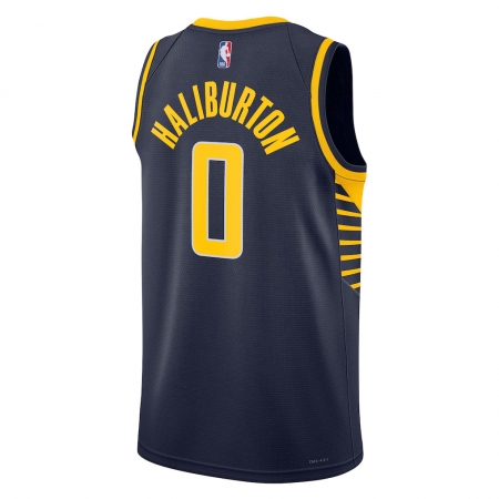 Nike Indiana Pacers Tyrese Haliburton Navy Jersey - Icon Edition
