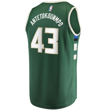 Fanatics Milwaukee Bucks Thanasis Antetokounmpo Green Fast Break Jersey - Icon Edition