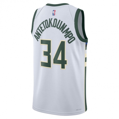 Nike Milwaukee Bucks Giannis Antetokounmpo White Jersey - Association Edition
