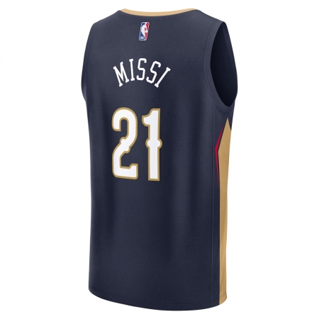 Fanatics New Orleans Pelicans Yves Missi Navy Jersey - Icon Edition