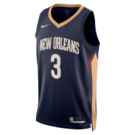 Nike New Orleans Pelicans Jordan Poole Navy Jersey - Icon Edition