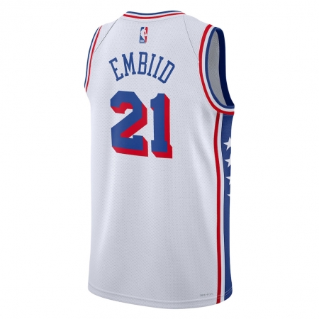 Nike Philadelphia 76ers Joel Embiid White Jersey - Association Edition