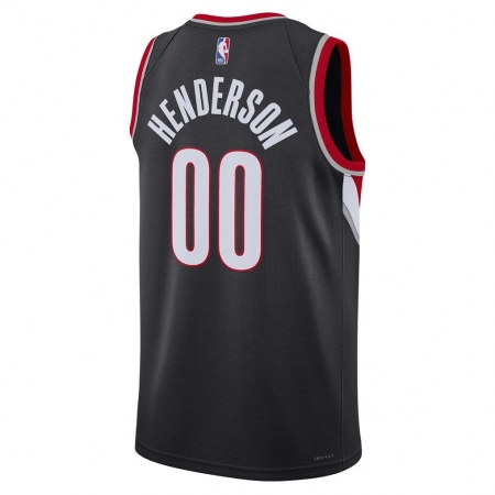 Nike Portland Trail Blazers Scoot Henderson Black Jersey - Icon Edition