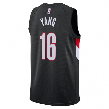 Nike Portland Trail Blazers Yang Hansen Black Jersey - Icon Edition
