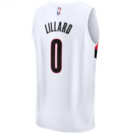 Fanatics Portland Trail Blazers Damian Lillard White Fast Break Jersey - Association Edition