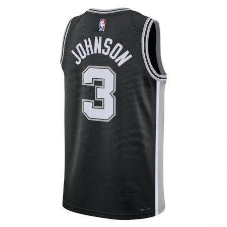 Nike San Antonio Spurs Keldon Johnson Black Jersey - Icon Edition