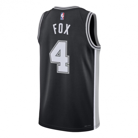 Nike San Antonio Spurs De'Aaron Fox Black Player Jersey - Icon Edition