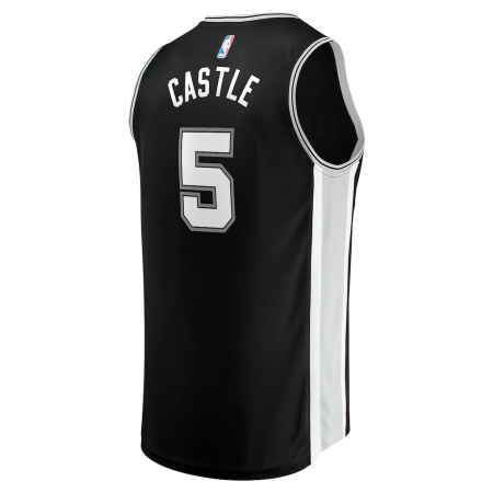 Fanatics San Antonio Spurs Stephon Castle Black Jersey - Icon Edition