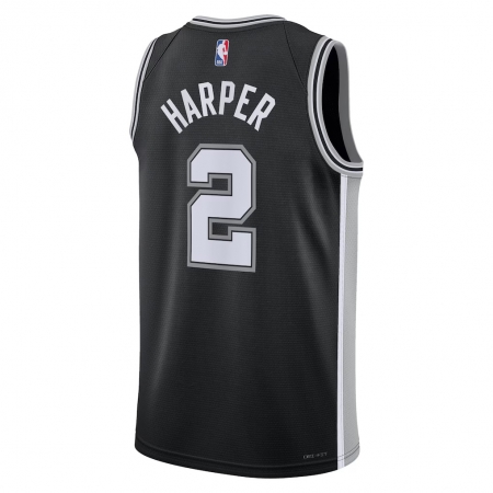 Nike San Antonio Spurs Dylan Harper Black Jersey - Icon Edition