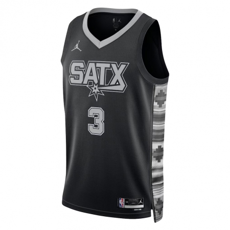 Jordan Brand San Antonio Spurs Keldon Johnson Black Jersey - Statement Edition