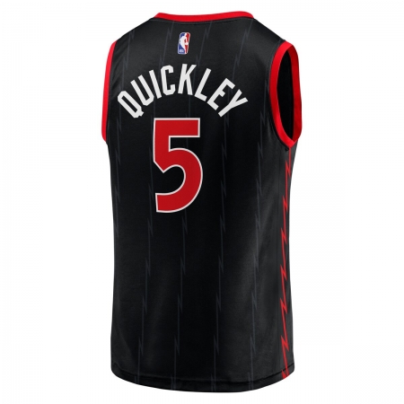 Fanatics Toronto Raptors Immanuel Quickley Black Fast Break Jersey - Statement Edition