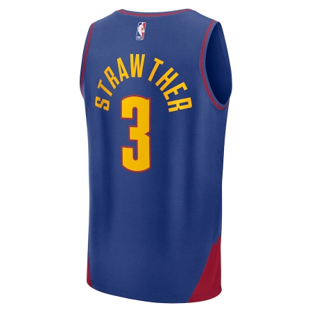 Fanatics Denver Nuggets Julian Strawther Blue Fast Break Player Jersey - Statement Edition