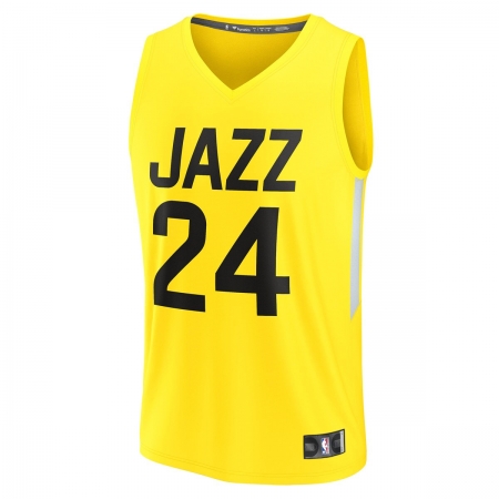 Fanatics Utah Jazz Walker Kessler Yellow Fast Break Jersey - Icon Edition