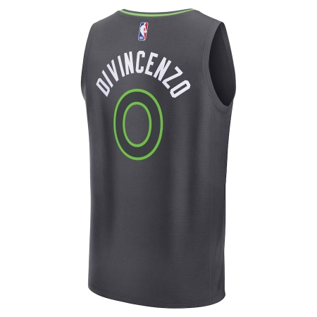 Fanatics Minnesota Timberwolves Donte DiVincenzo Charcoal Fast Break Player Jersey - Statement Edition