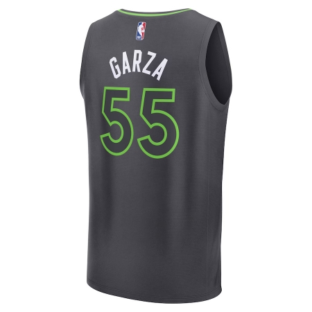 Fanatics Minnesota Timberwolves Luka Garza Charcoal Fast Break Player Jersey - Statement Edition