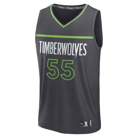Fanatics Minnesota Timberwolves Luka Garza Charcoal Fast Break Player Jersey - Statement Edition