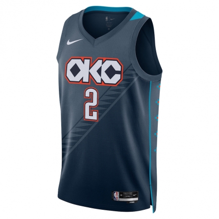 Nike Oklahoma City Thunder Shai Gilgeous-Alexander Navy Jersey - City Edition