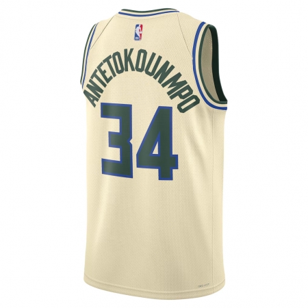Nike Milwaukee Bucks Giannis Antetokounmpo Cream Jersey - City Edition