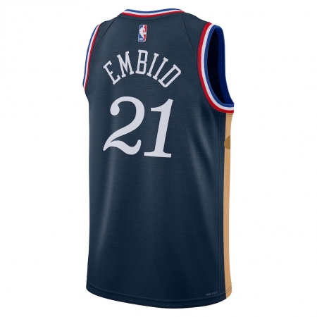 Nike Philadelphia 76ers Joel Embiid Navy Jersey - City Edition