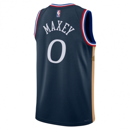 Nike Philadelphia 76ers Tyrese Maxey Navy Jersey - City Edition