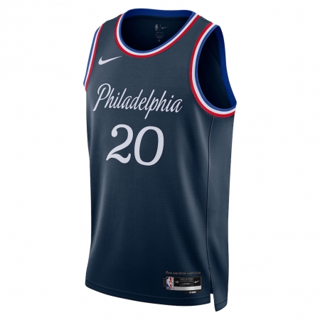 Nike Philadelphia 76ers Jared McCain Navy Jersey - City Edition